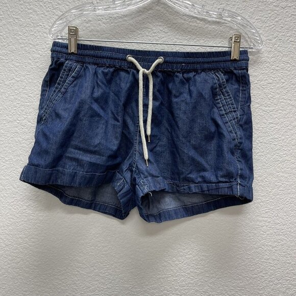 BBJ Los Angeles Shorts Womens Large Drawstring Chambray Spring - Picture 1 of 5